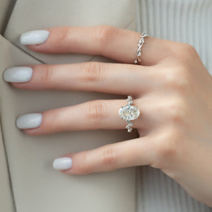 The Mia Set With A 2.5 Carat Oval Lab Diamond