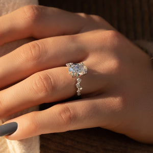 The Mia Set With A 2.5 Carat Oval Lab Diamond