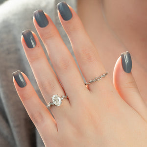 The Mia Set With A 2.5 Carat Oval Lab Diamond
