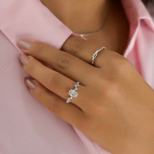The Mia Set With A 2.5 Carat Oval Lab Diamond