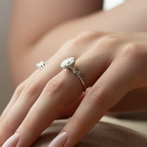 The Mia Set With A 2.5 Carat Oval Lab Diamond
