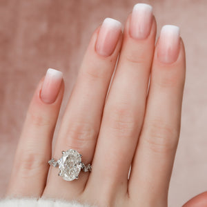 The Mia Set With A 2.5 Carat Oval Lab Diamond