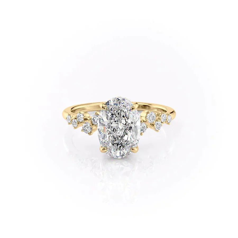 The Mia Set With A 5 Carat Oval Moissanite