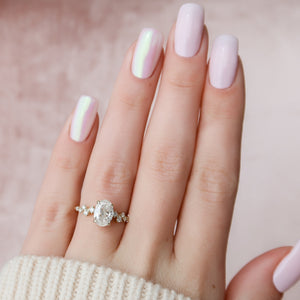 The Mia Set With A Oval Lab Diamond