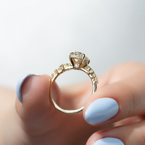 The Mia Set With A Oval Lab Diamond