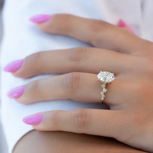 The Mia Set With A 1 Carat Oval Lab Diamond