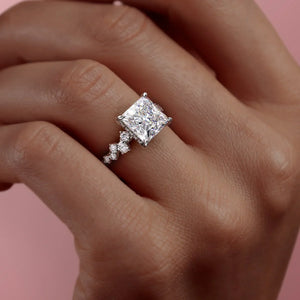 The Mia Set With A 2 Carat Princess Lab Diamond