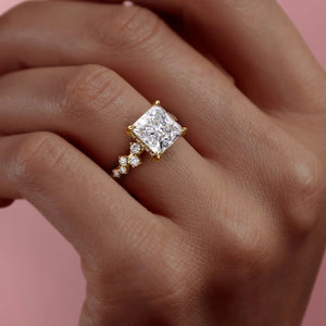 The Mia Set With A 2 Carat Princess Lab Diamond