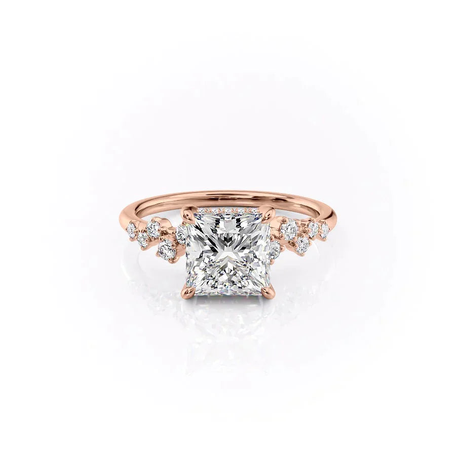 The Mia Set With A 1.5 Carat Princess Lab Diamond