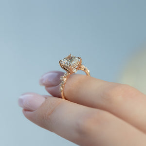 The Mia Set With A 5 Carat Princess Moissanite