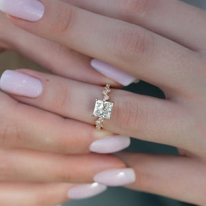 The Mia Set With A 5 Carat Princess Moissanite
