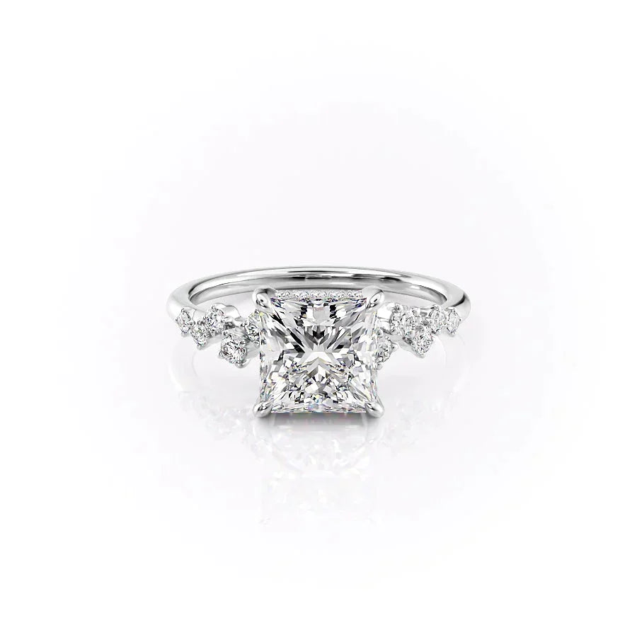The Mia Set With A 1 Carat Princess Lab Diamond