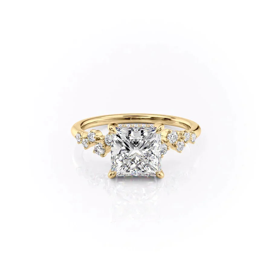 The Mia Set With A 1.5 Carat Princess Lab Diamond