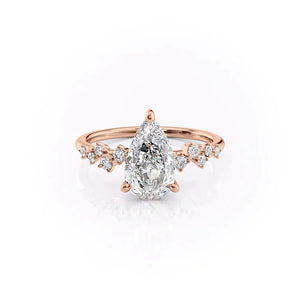 The Mia Set With A 3 Carat Pear Moissanite