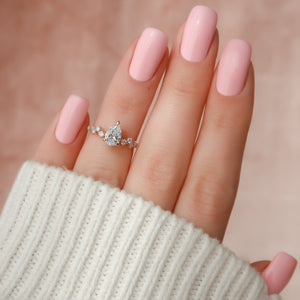 The Mia Set With A 3.5 Carat Pear Moissanite