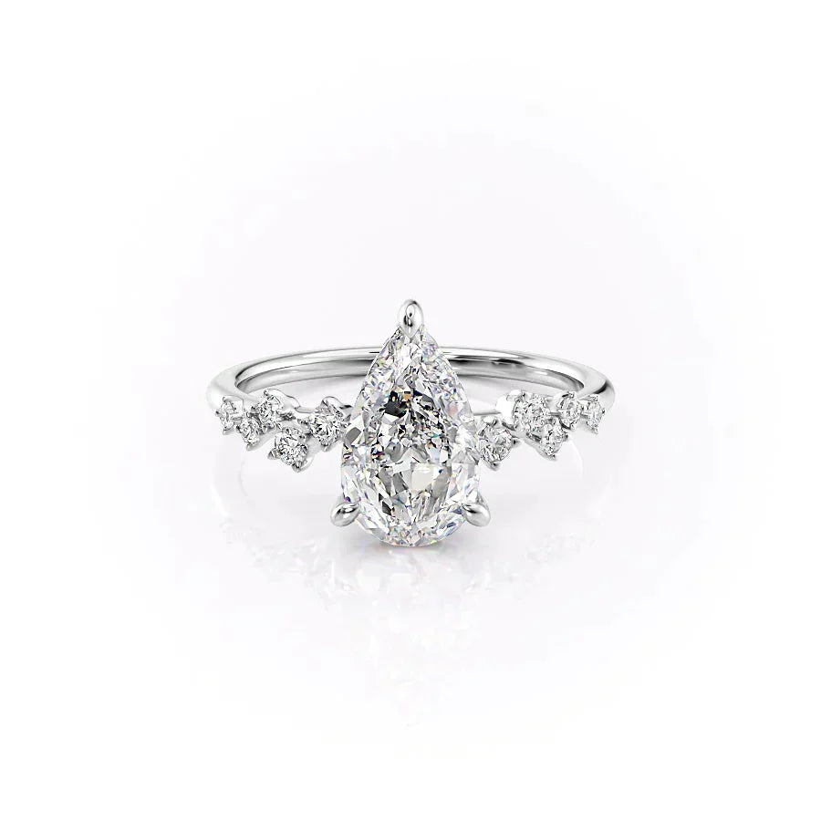 The Mia Set With A 4 Carat Pear Moissanite