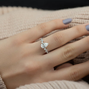 The Mia Set With A Pear Lab Diamond