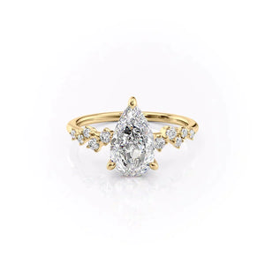 The Mia Set With A 2 Carat Pear Lab Diamond