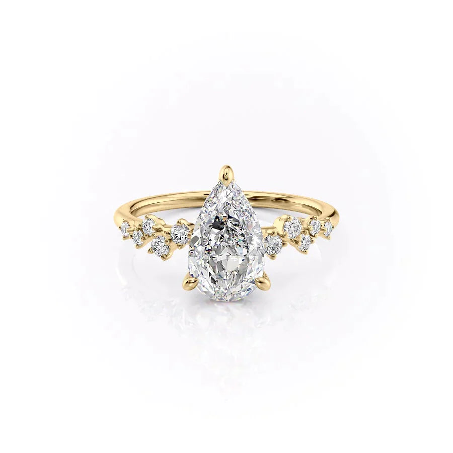 The Mia Set With A 1 Carat Pear Lab Diamond