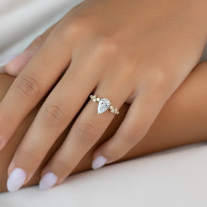 The Mia Set With A Pear Lab Diamond