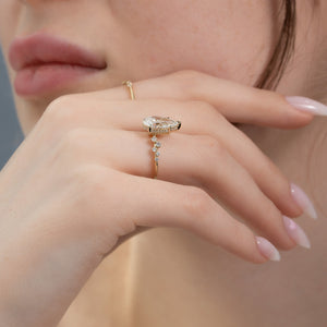 The Mia Set With A 2 Carat Pear Lab Diamond