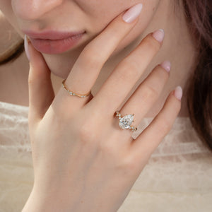 The Mia Set With A 2 Carat Pear Lab Diamond