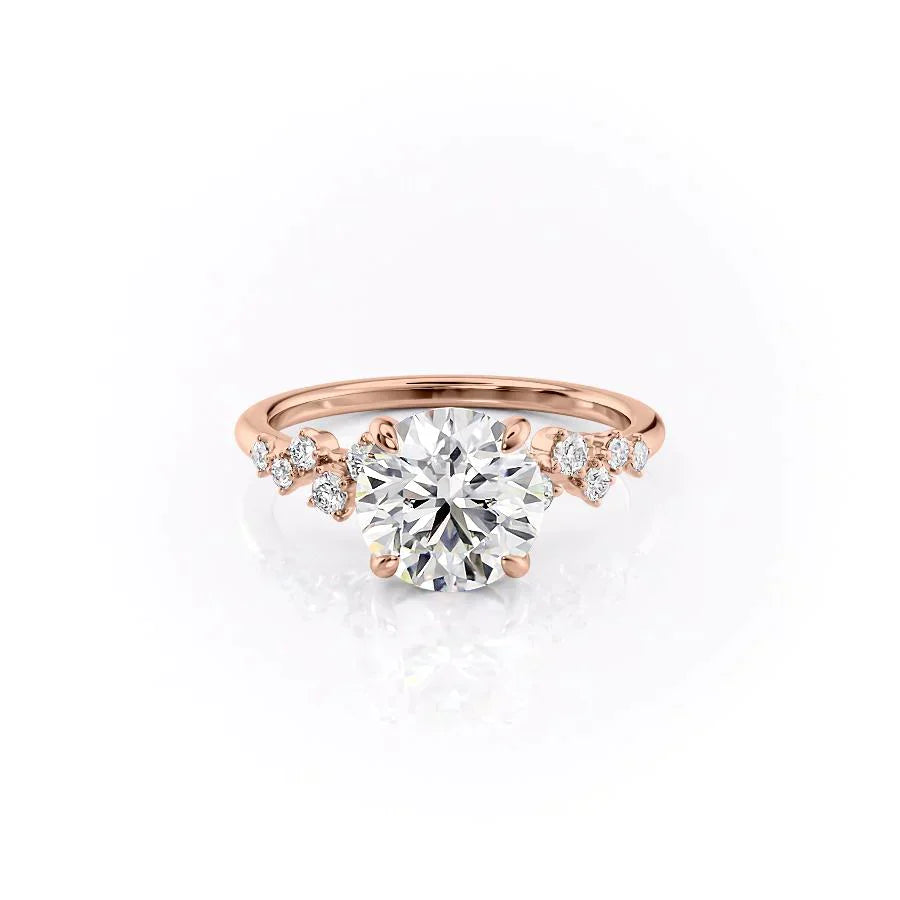 The Mia Set With A 4.5 Carat Round Moissanite