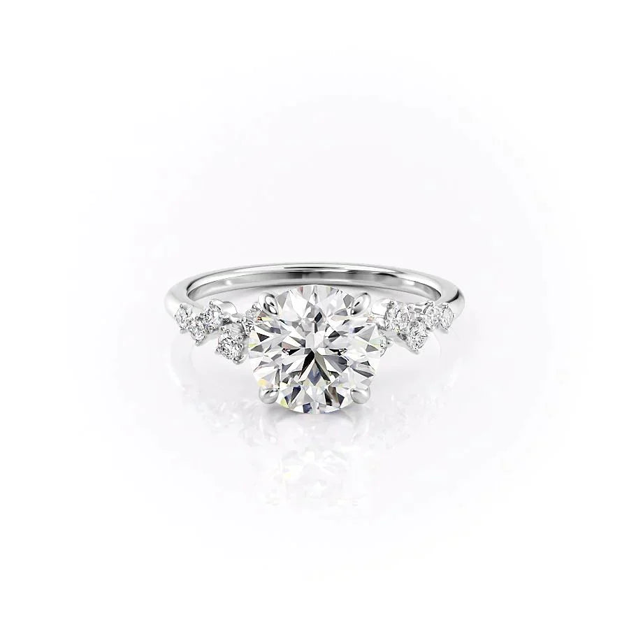 The Mia Set With A 3 Carat Round Lab Diamond