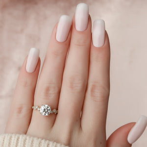 The Mia Set With A 3 Carat Round Lab Diamond