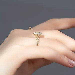 The Mia Set With A 3 Carat Round Lab Diamond