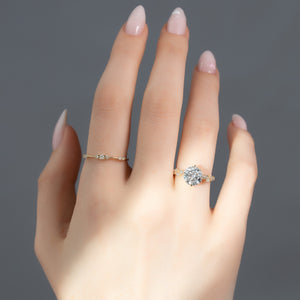 The Mia Set With A 3 Carat Round Lab Diamond