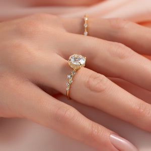The Mia Set With A 3 Carat Round Lab Diamond