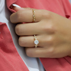 The Mia Set With A 3 Carat Round Lab Diamond