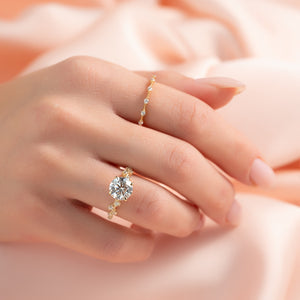 The Mia Set With A 3 Carat Round Lab Diamond