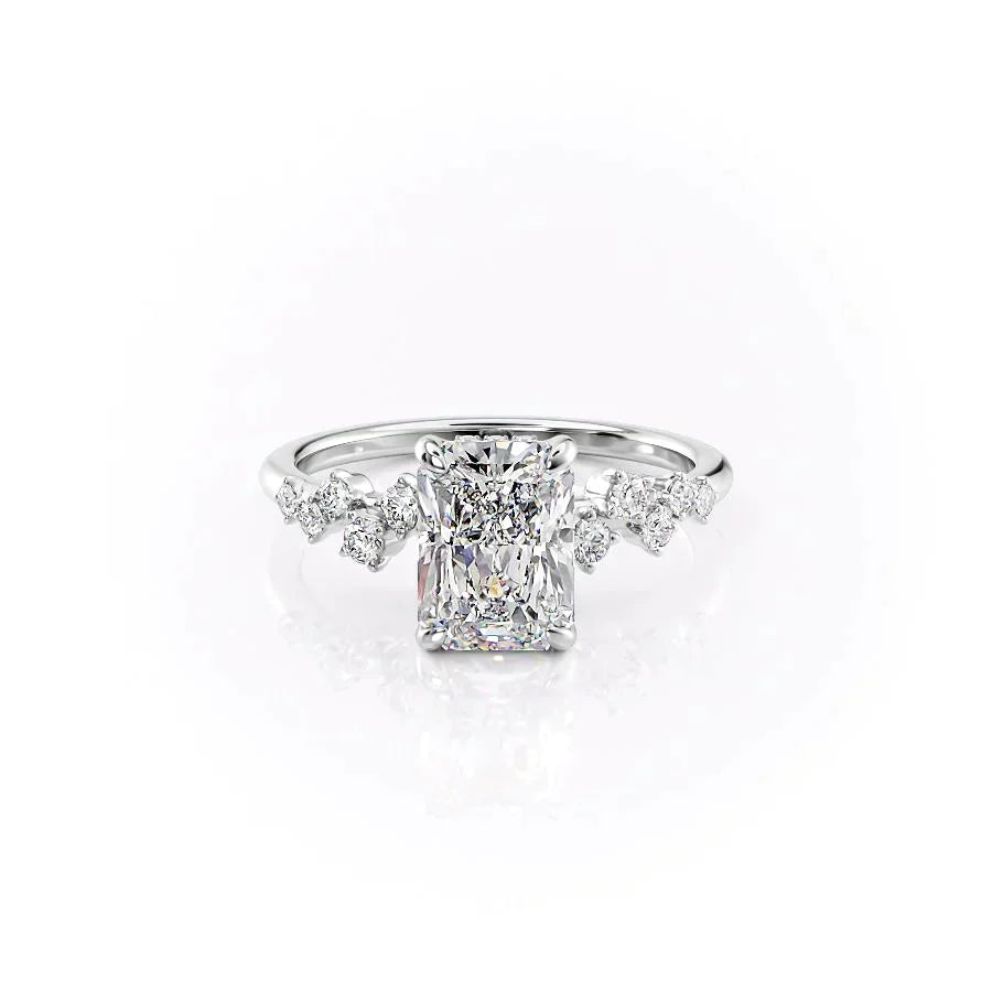The Mia Set With A 1.5 Carat Radiant Moissanite