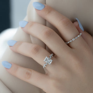 The Mia Set With A 2 Carat Radiant Lab Diamond