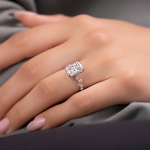 The Mia Set With A 2 Carat Radiant Lab Diamond