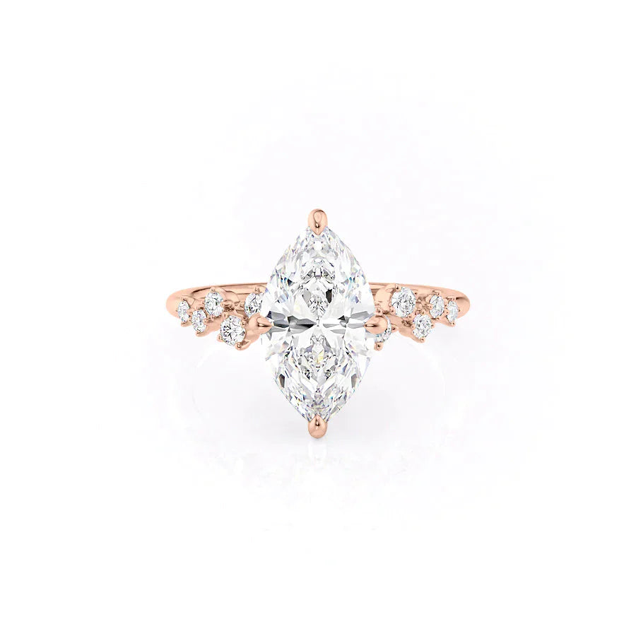 The Mia Set With A 1.5 Carat Marquise Lab Diamond