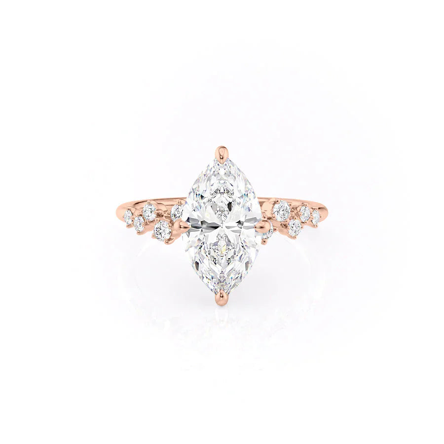 The Mia Set With A 4 Carat Marquise Moissanite