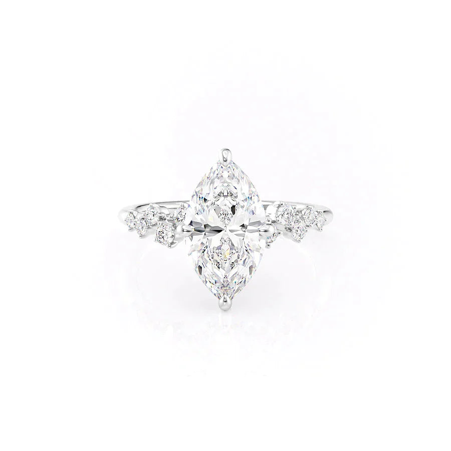 The Mia Set With A 1 Carat Marquise Lab Diamond