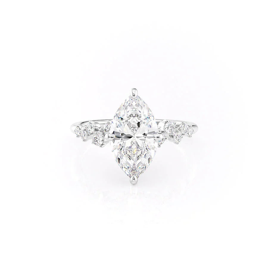 The Mia Set With A 3 Carat Marquise Moissanite