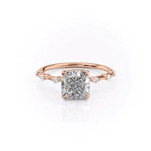 The Penelope Set With A 3 Carat Cushion Moissanite