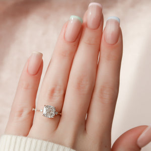 The Penelope Set With A 1 Carat Cushion Moissanite