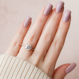 The Penelope Set With A 1 Carat Cushion Moissanite