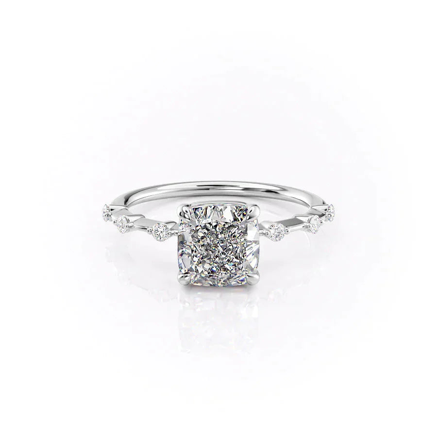 The Penelope Set With A 2 Carat Cushion Moissanite