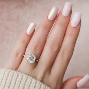 The Penelope Set With A 3 Carat Cushion Moissanite