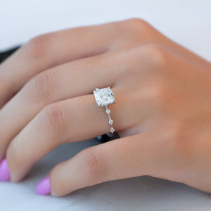 The Penelope Set With A 3 Carat Cushion Moissanite