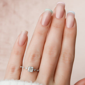 The Penelope Set With A 3 Carat Cushion Moissanite