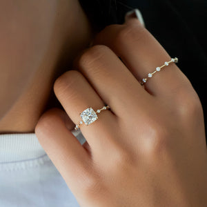 The Penelope Set With A 3 Carat Cushion Moissanite