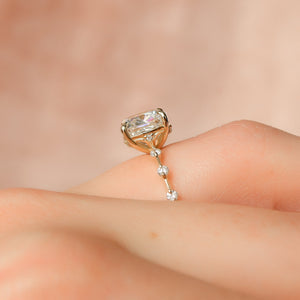 The Penelope Set With A 3 Carat Cushion Moissanite